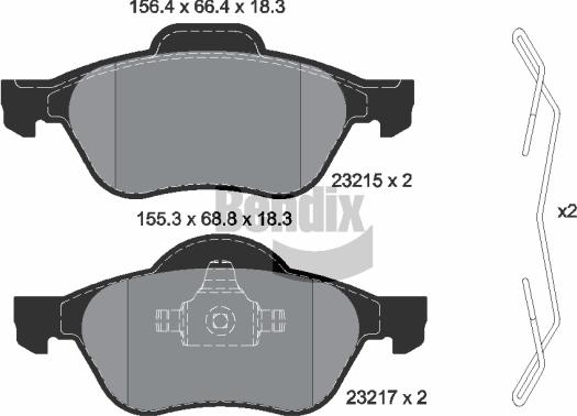 BENDIX Braking BPD1304 - Bremžu uzliku kompl., Disku bremzes adetalas.lv