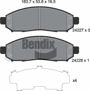 BENDIX Braking BPD1380 - Bremžu uzliku kompl., Disku bremzes adetalas.lv