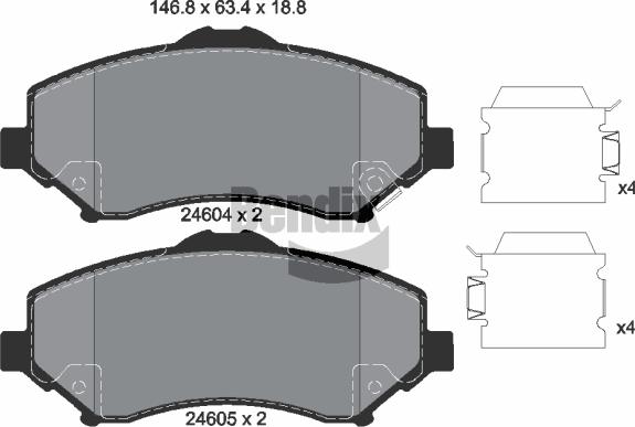 BENDIX Braking BPD1383 - Bremžu uzliku kompl., Disku bremzes adetalas.lv