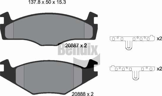 BENDIX Braking BPD1329 - Bremžu uzliku kompl., Disku bremzes adetalas.lv