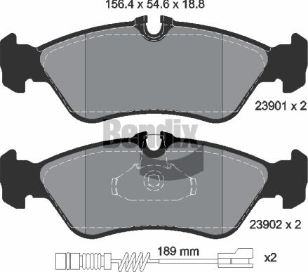 BENDIX Braking BPD1322 - Bremžu uzliku kompl., Disku bremzes adetalas.lv