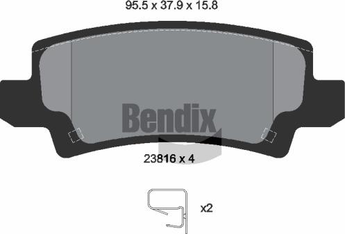 BENDIX Braking BPD1370 - Bremžu uzliku kompl., Disku bremzes adetalas.lv