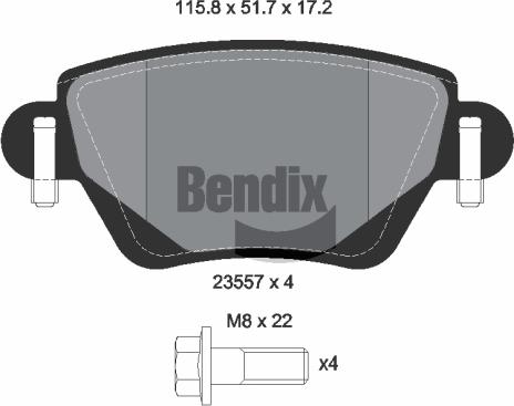 BENDIX Braking BPD1371 - Bremžu uzliku kompl., Disku bremzes adetalas.lv