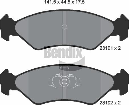 BENDIX Braking BPD1296 - Bremžu uzliku kompl., Disku bremzes adetalas.lv