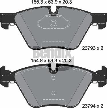 BENDIX Braking BPD1263 - Bremžu uzliku kompl., Disku bremzes adetalas.lv