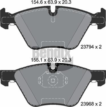 BENDIX Braking BPD1204 - Bremžu uzliku kompl., Disku bremzes adetalas.lv