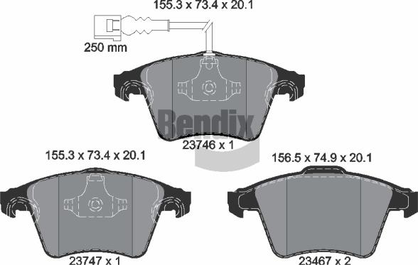 BENDIX Braking BPD1224 - Bremžu uzliku kompl., Disku bremzes adetalas.lv