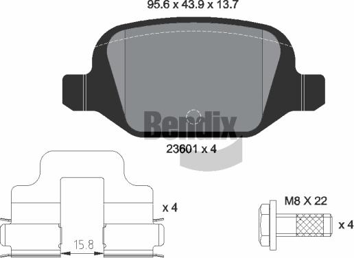 BENDIX Braking BPD1226 - Bremžu uzliku kompl., Disku bremzes adetalas.lv