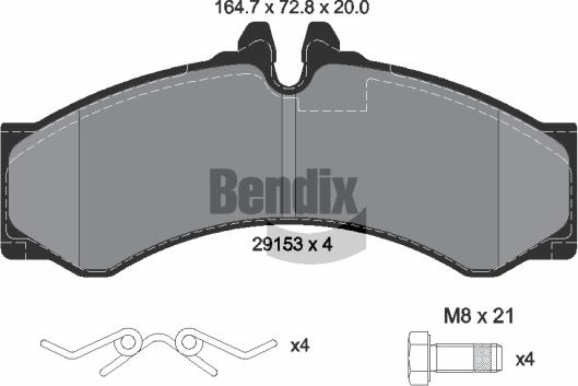 BENDIX Braking BPD1228 - Bremžu uzliku kompl., Disku bremzes adetalas.lv