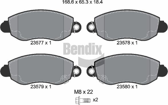 BENDIX Braking BPD1227 - Bremžu uzliku kompl., Disku bremzes adetalas.lv