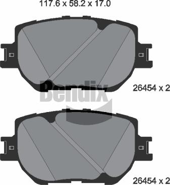 BENDIX Braking BPD2380 - Bremžu uzliku kompl., Disku bremzes adetalas.lv