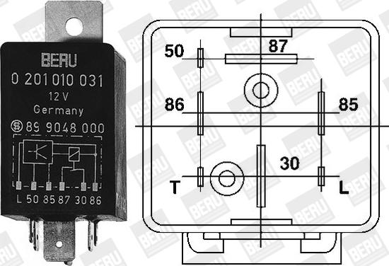 BorgWarner (BERU) GR031 - Relejs, Palaišanas iekārta adetalas.lv