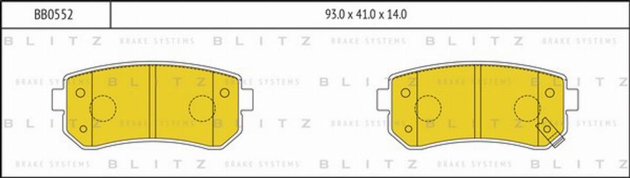 Blitz BB0552 - Bremžu uzliku kompl., Disku bremzes adetalas.lv