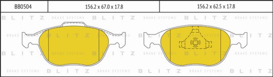 Blitz BB0504 - Bremžu uzliku kompl., Disku bremzes adetalas.lv