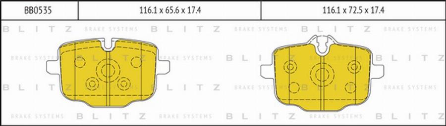 Blitz BB0535 - Bremžu uzliku kompl., Disku bremzes adetalas.lv