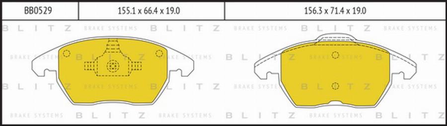 Blitz BB0529 - Bremžu uzliku kompl., Disku bremzes adetalas.lv