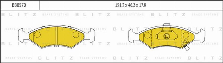 Blitz BB0570 - Bremžu uzliku kompl., Disku bremzes adetalas.lv