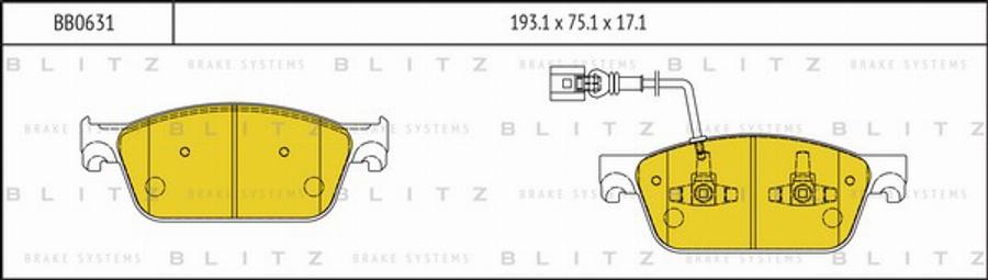 Blitz BB0631 - Bremžu uzliku kompl., Disku bremzes adetalas.lv