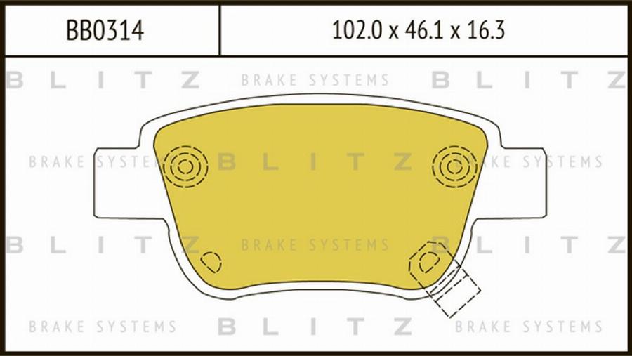 Blitz BB0314 - Bremžu uzliku kompl., Disku bremzes adetalas.lv