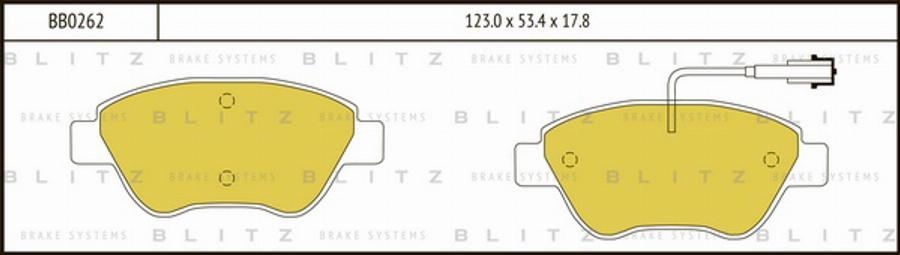 Blitz BB0262 - Bremžu uzliku kompl., Disku bremzes adetalas.lv