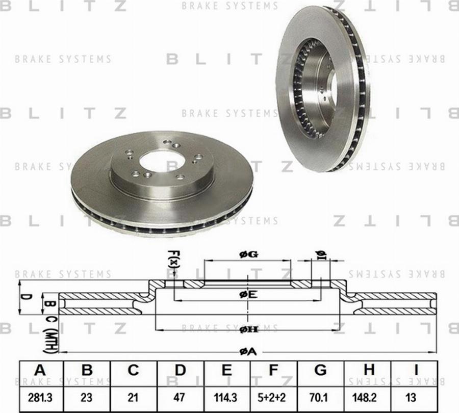 Blitz BS0140 - Augstas veiktspējas bremžu disks adetalas.lv