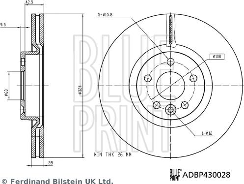 Blue Print ADBP430028 - Bremžu diski adetalas.lv