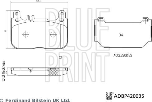 Blue Print ADBP420035 - Bremžu uzliku kompl., Disku bremzes adetalas.lv