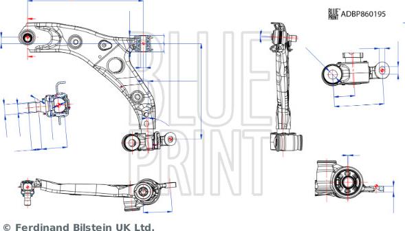 Blue Print ADBP860195 - Neatkarīgās balstiekārtas svira, Riteņa piekare adetalas.lv