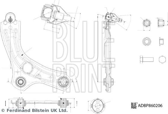 Blue Print ADBP860206 - Neatkarīgās balstiekārtas svira, Riteņa piekare adetalas.lv