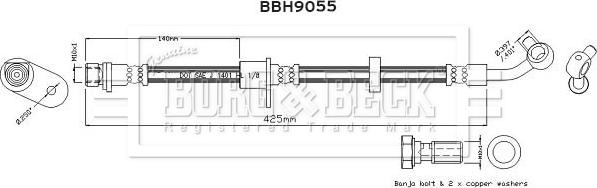 Borg & Beck BBH9055 - Bremžu šļūtene adetalas.lv