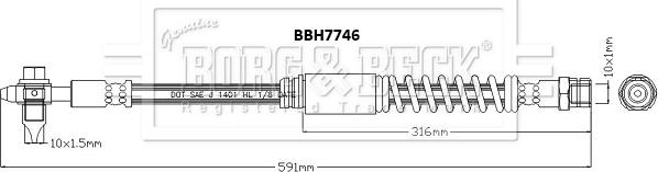 Borg & Beck BBH7746 - Bremžu šļūtene adetalas.lv