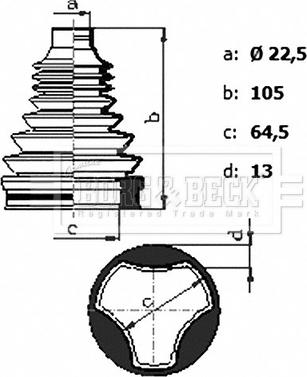 Borg & Beck BCB6434 - Putekļusargs, Piedziņas vārpsta adetalas.lv