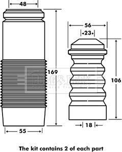 Borg & Beck BPK7047 - Putekļu aizsargkomplekts, Amortizators adetalas.lv