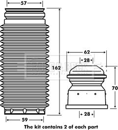 Borg & Beck BPK7053 - Putekļu aizsargkomplekts, Amortizators adetalas.lv