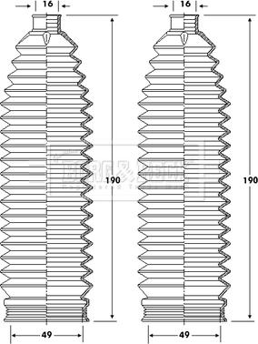 Borg & Beck BSG3421 - Putekļusargu komplekts, Stūres iekārta adetalas.lv