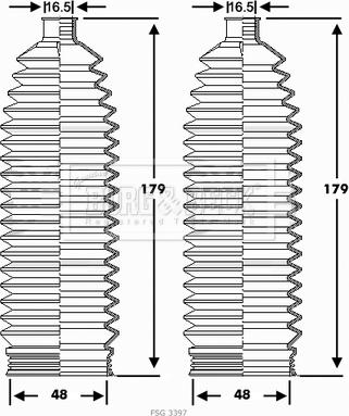 Borg & Beck BSG3397 - Putekļusargu komplekts, Stūres iekārta adetalas.lv