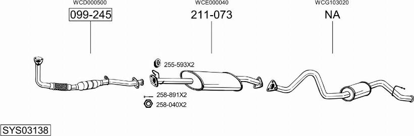 Bosal SYS03138 - Izplūdes gāzu sistēma adetalas.lv