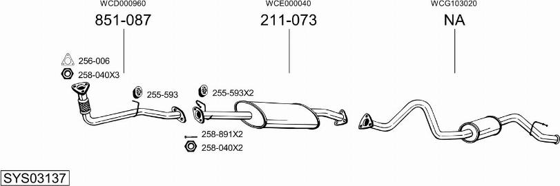 Bosal SYS03137 - Izplūdes gāzu sistēma adetalas.lv