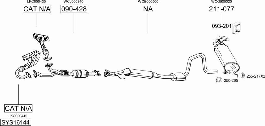 Bosal SYS16144 - Izplūdes gāzu sistēma adetalas.lv