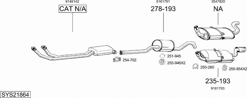 Bosal SYS21864 - Izplūdes gāzu sistēma adetalas.lv