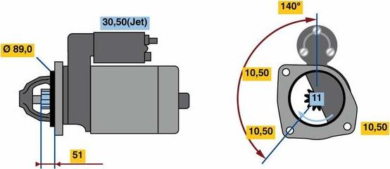 BOSCH 9 000 143 501 - Starteris adetalas.lv