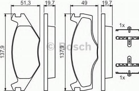 BOSCH 986468873 - Bremžu uzliku kompl., Disku bremzes adetalas.lv