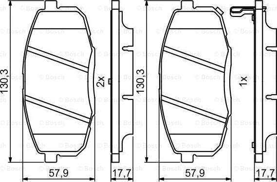 BOSCH 0 986 494 995 - Bremžu uzliku kompl., Disku bremzes adetalas.lv