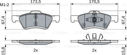 BOSCH 0 986 494 960 - Bremžu uzliku kompl., Disku bremzes adetalas.lv