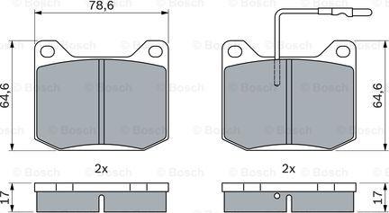 BOSCH 0 986 494 938 - Bremžu uzliku kompl., Disku bremzes adetalas.lv