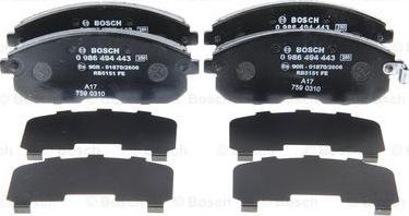 BOSCH 0 986 494 443 - Bremžu uzliku kompl., Disku bremzes adetalas.lv