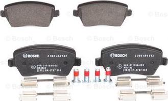 BOSCH 0 986 494 592 - Bremžu uzliku kompl., Disku bremzes adetalas.lv