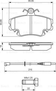 BOSCH 0 986 494 522 - Bremžu uzliku kompl., Disku bremzes adetalas.lv