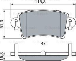 BOSCH 0 986 494 043 - Bremžu uzliku kompl., Disku bremzes adetalas.lv