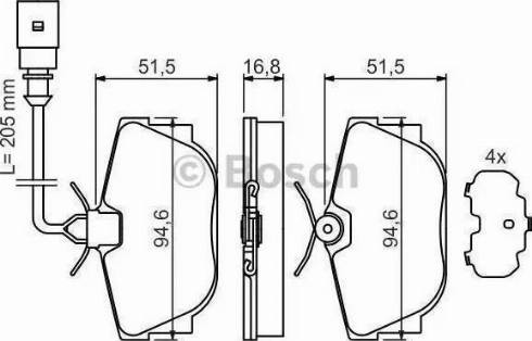 BOSCH 986424542 - Bremžu uzliku kompl., Disku bremzes adetalas.lv